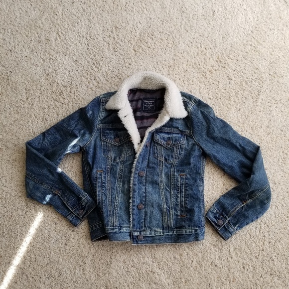 sherpa denim jacket abercrombie